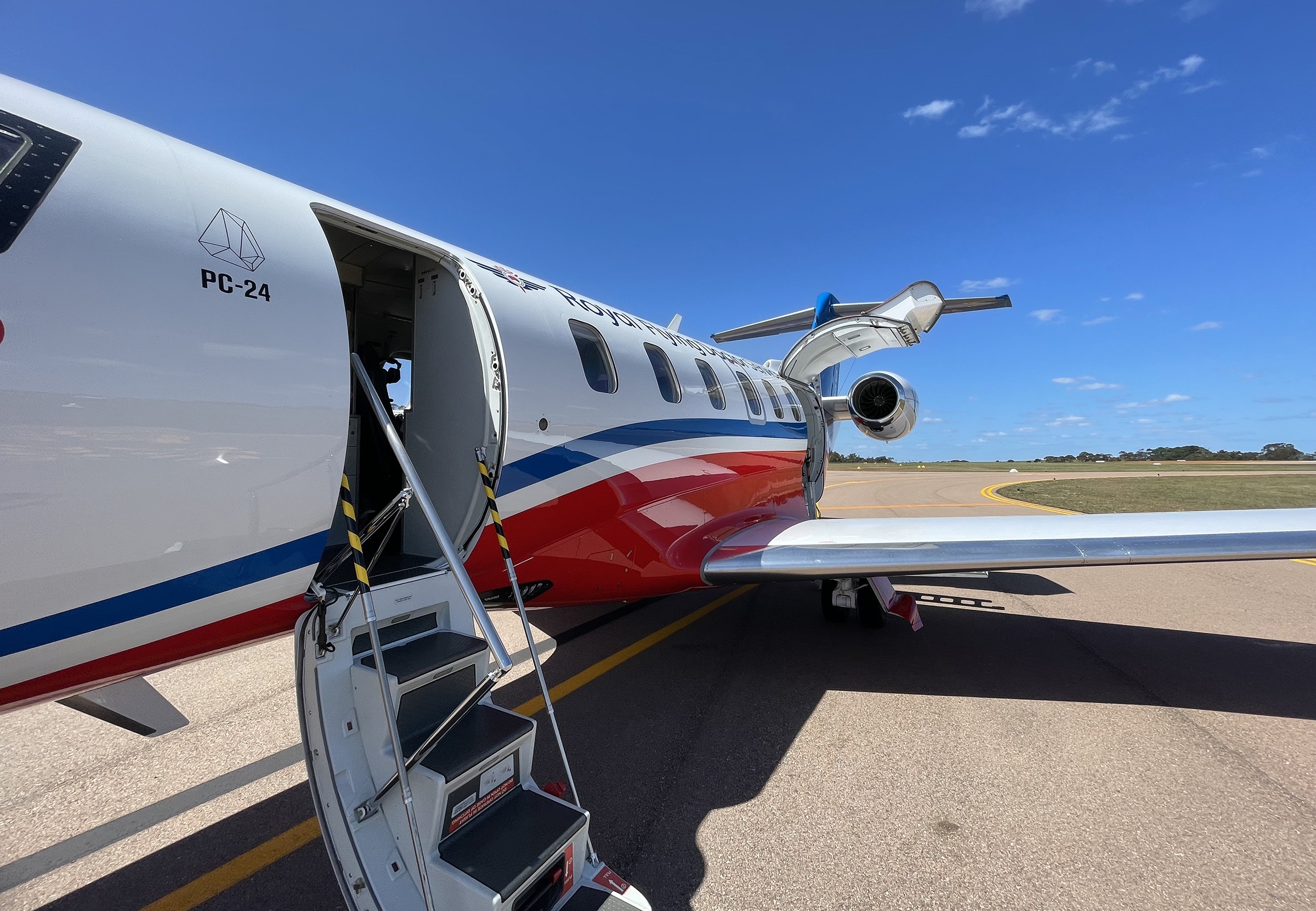 On the runway with an RFDS plane