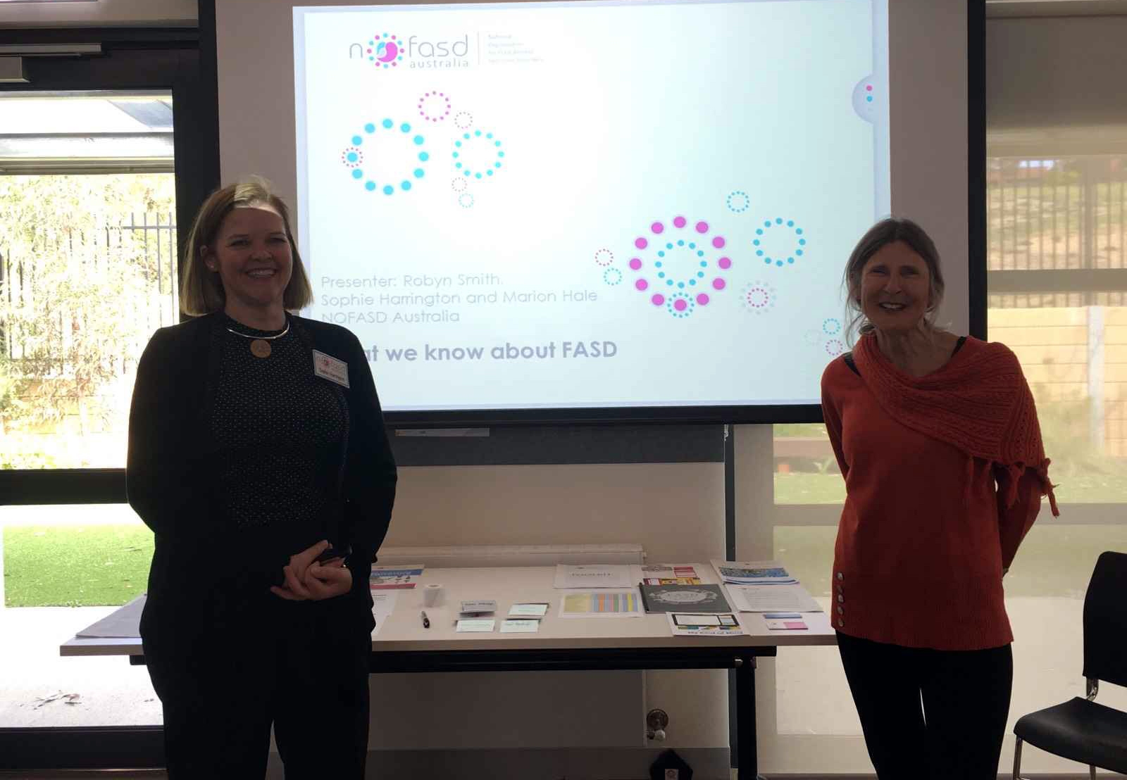 Robyn right presenting on FASD
